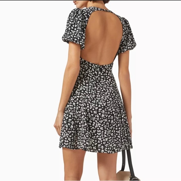 NWT SOLID & STRIPED Black and White Mini Dress with Flutter Sleeves - Picture 3 of 6